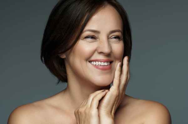 middle aged lady with beautiful skin